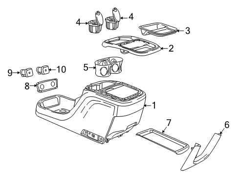 2019 Chrysler Pacifica Center Console Console-Floor Diagram for 5RJ941X9AI