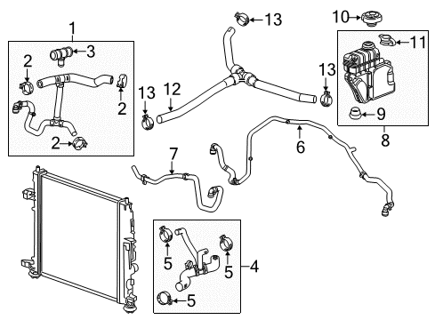 2017 Chevrolet Camaro Radiator Hoses Lower Hose Diagram for 84126760