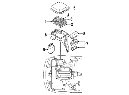 1996 Nissan 240SX Electrical Components Box Assy-Relay Diagram for 25236-70F00