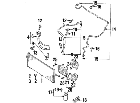 1999 Infiniti G20 Switches & Sensors Bolt-Compressor Bracket Diagram for 11916-53Y10