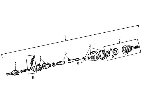 1990 Plymouth Grand Voyager Front Axle Shafts & Joints, Drive Axles Pump Pkg-Transmission Diagram for 4778105AB