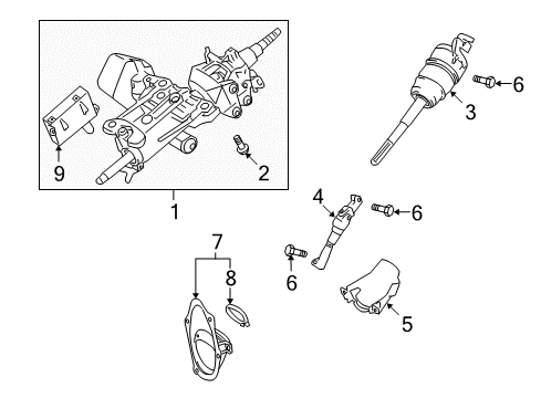 2007 Lexus GS450h Steering Column & Wheel, Steering Gear & Linkage Actuator Assy, Steering Diagram for 45240-30141