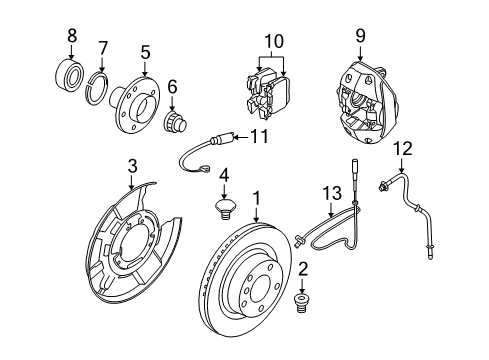 2008 BMW 135i Rear Brakes Brake Caliper Left Diagram for 34206785237