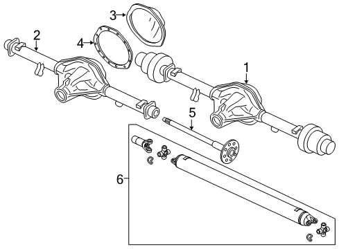 2013 Chevrolet Express 2500 Axle Housing - Rear Axle Assembly Diagram for 20939956