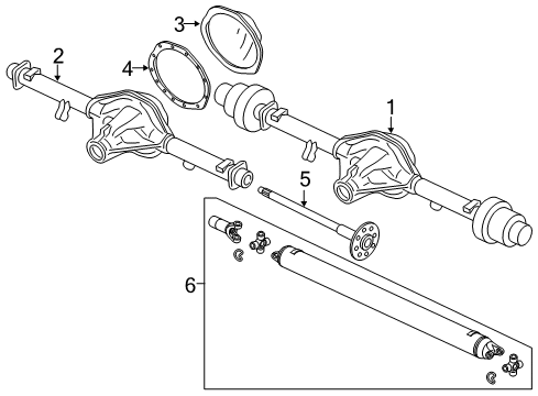 2010 GMC Savana 1500 Axle Housing - Rear Axle Assembly Diagram for 25967981