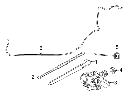 2019 Infiniti QX30 Wiper & Washer Components Back Window Washer Nozzle Assembly Diagram for 28972-5DA0A
