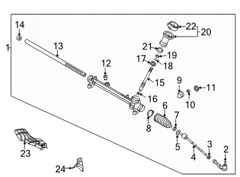 2022 Kia Seltos Steering Gear & Linkage Nut Diagram for 577592J000