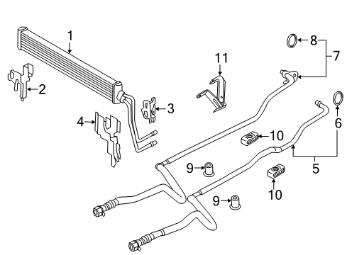 2014 BMW M5 Trans Oil Cooler Transmission Oil Cooler Line, Flow Diagram for 17222284269