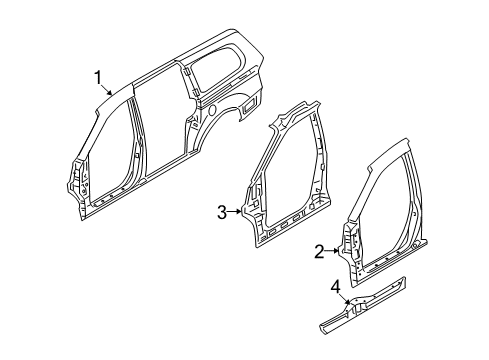 2007 Hyundai Entourage Aperture Panel, Rocker, Uniside Panel Assembly-Side Sill Inner, LH Diagram for 65301-4D500