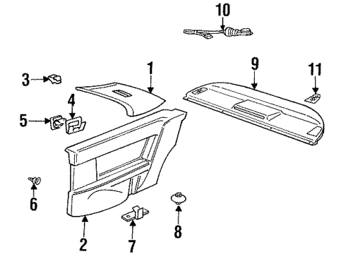 1992 BMW 850i Interior Trim - Quarter Panels Interior Light Rear Left Diagram for 63312254401