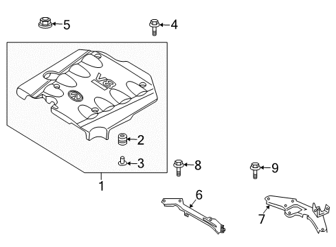 2003 Infiniti M45 Engine Appearance Cover Bolt-Hex Diagram for 081B8-6121A