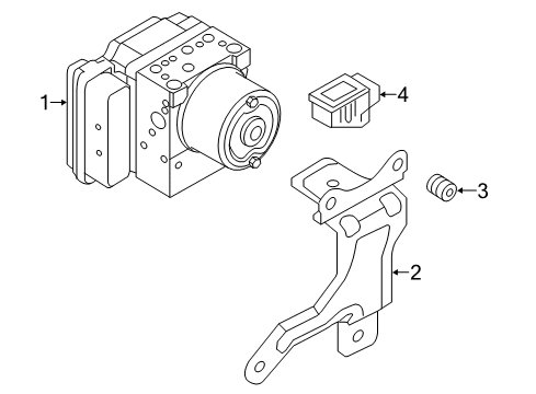 2013 Hyundai Elantra GT ABS Components Bracket-Hydraulic Module Diagram for 589603X610