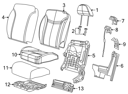 2014 Chrysler 200 Front Seat Components Pad-Heater Diagram for 68090504AB