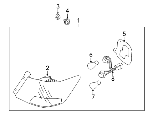 2013 Kia Forte Bulbs Lens & Housing-Rear Combination Outside Diagram for 924121M010