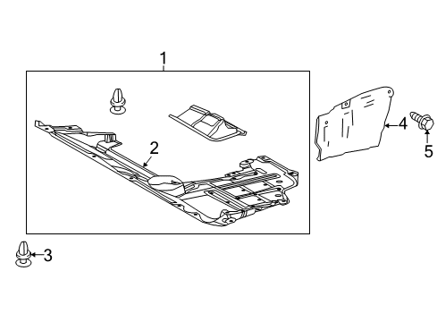 2016 Toyota RAV4 Splash Shields Cover Assembly Diagram for 51441-0R030