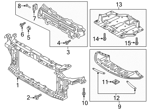 2017 Hyundai Sonata Radiator Support Clip-Rod Diagram for 14921-04490