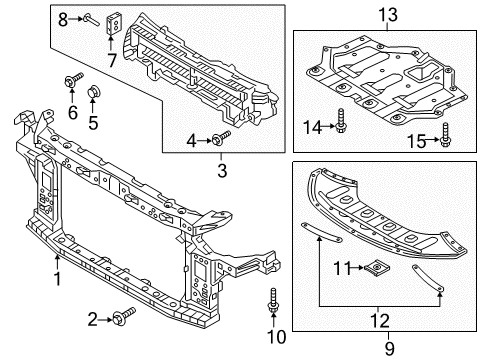2017 Hyundai Sonata Radiator Support ACTUATOR-Active Air Diagram for 86969-E6000