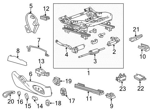 2016 Chevrolet Impala Tracks & Components Outer Finish Panel Bracket Diagram for 9065497