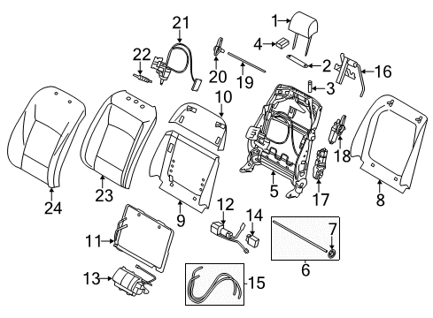 2013 BMW M5 Power Seats Foam Section, Comfort Backrest, Left Diagram for 52107848943