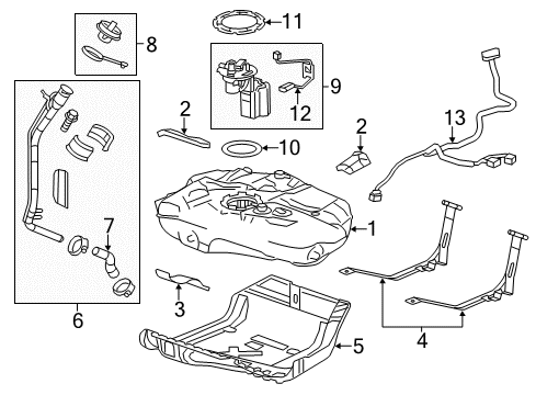 2016 Chevrolet Cruze Limited Senders Fuel Tank Diagram for 13357002