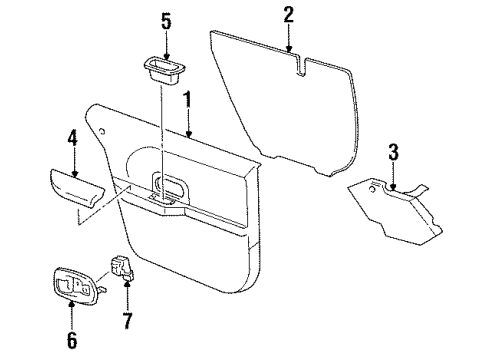 2001 Chevrolet Lumina Interior Trim - Rear Door Armrest Asm-Rear Side Door *Pewter K Diagram for 10279578