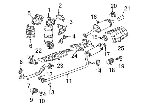2006 Honda Civic Exhaust Components Stay, Converter Diagram for 18198-RNA-A00