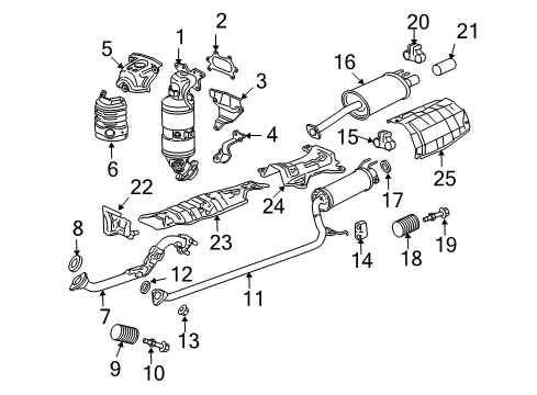 2006 Honda Civic Exhaust Components Gasket, Exhaust Flexible Diagram for 18229-S5D-A01