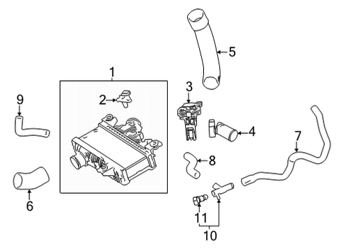 2022 Toyota Mirai Intercooler Coolant Hose Diagram for 165A3-77010