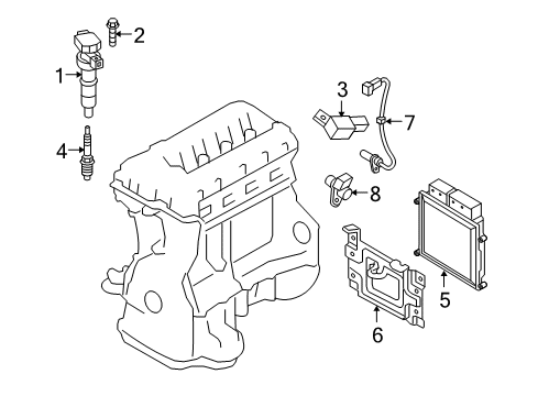 2010 Hyundai Genesis Coupe Ignition System Bracket-ECU Diagram for 39110-2C502