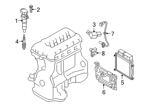 2012 Hyundai Genesis Coupe Ignition System Engine Control Module Unit Diagram for 39121-2C112