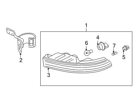 1996 Acura Integra Signal Lamps Light Assembly, Right Front Turn Diagram for 33300-ST7-A01