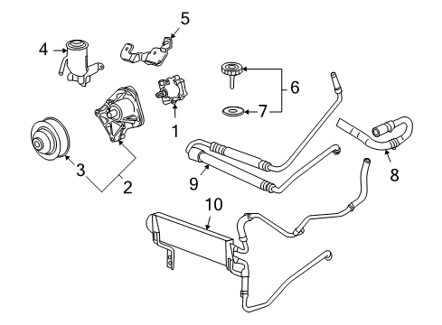 2012 Chevrolet Corvette P/S Pump & Hoses, Steering Gear & Linkage Power Steering Oil Cooler Diagram for 22801879