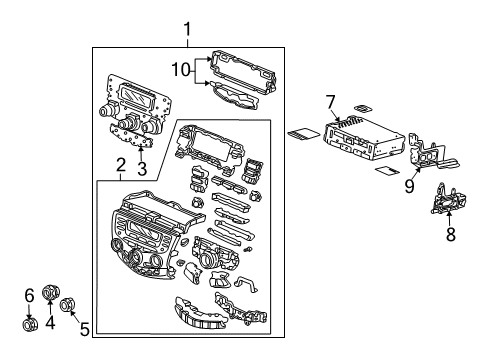 2005 Honda Accord A/C & Heater Control Units Tuner Assy. (Panasonic) Diagram for 39175-SDN-L62