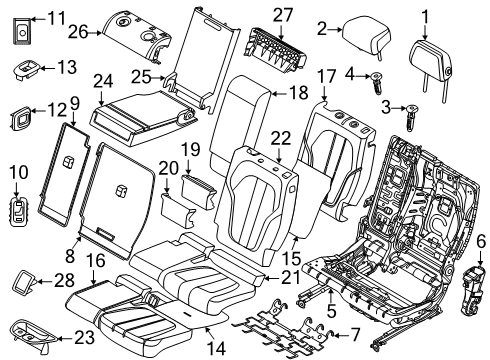 2021 BMW X7 Second Row Seats COVER, BACKREST, CENTER, LEA Diagram for 52208493774