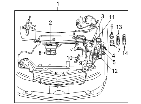 2005 Toyota Prius Wiring Harness Relay Box Diagram for 82742-47020
