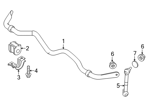 2017 Infiniti Q60 Stabilizer Bar & Components - Rear Bolt Diagram for 54459-0P03E