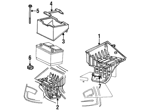 2001 Dodge Ram 1500 Battery Tray-Battery Diagram for 55275126AE