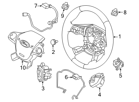 2016 Ford Focus Steering Wheel & Trim Engagement Switch Diagram for GJ5Z-9C888-D