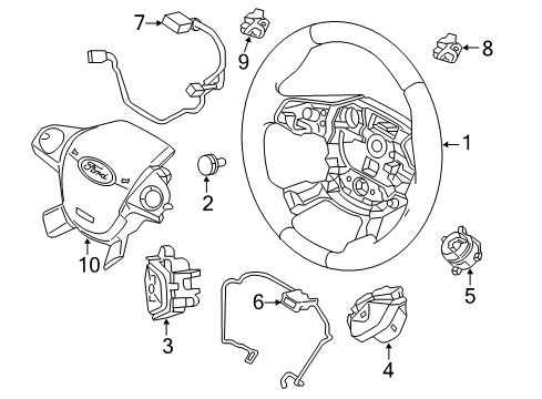 2016 Ford Focus Steering Wheel & Trim Wire Diagram for AM5Z-14A320-J