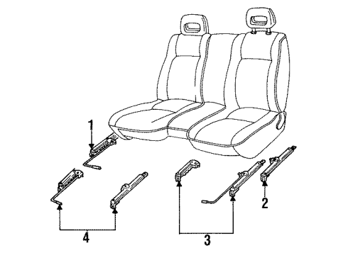 1995 Isuzu Rodeo Tracks & Components Cover, R. Reclining (Gray) Diagram for 8-97150-844-1