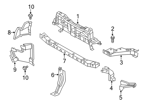 2015 Chevrolet City Express Radiator Support Upper Tie Bar Diagram for 19317055