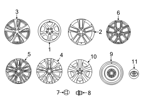 2018 Toyota RAV4 Wheels, Covers & Trim Wheel, Alloy Diagram for 4261A-0R030