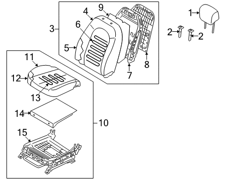 2007 Hyundai Elantra Heated Seats Frame Assembly-Front Seat Back PASSEN Diagram for 88301-2H000