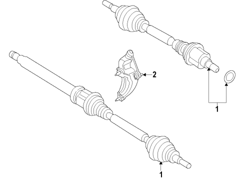 2019 Ford Fusion Front Axle Shafts & Joints, Drive Axles Axle Assembly Diagram for FG9Z-3B436-H