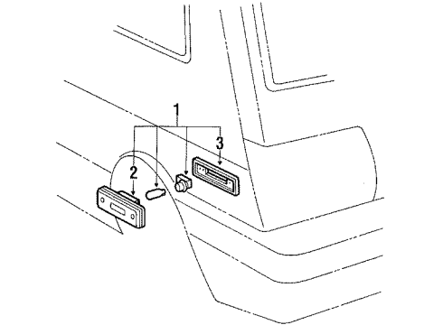 1987 Toyota Corolla Rear Lamps - Side Marker Lamps Lens Diagram for 81761-02010