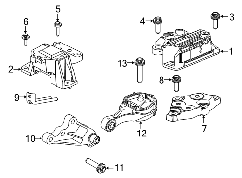 2020 Fiat 500X Engine & Trans Mounting Bracket-Engine Mount Diagram for 68472681AA