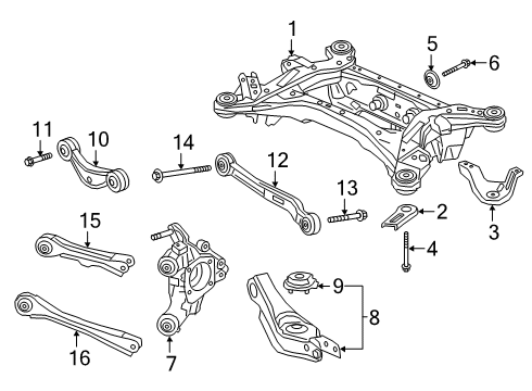 2022 Acura RDX Rear Suspension Arm Complete , Rear Diagram for 52340-TJB-A00