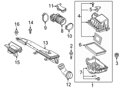2022 Toyota Corolla Cross Air Intake Air Cleaner Assembly Diagram for 17700-F2100