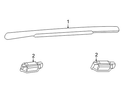 2021 Toyota Mirai Exterior Trim - Roof Drip Molding Retainer Diagram for 75561-52050