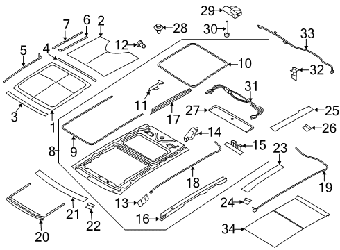 2019 Ford Edge Sunroof Motor Assembly Diagram for FL3Z-15790-F